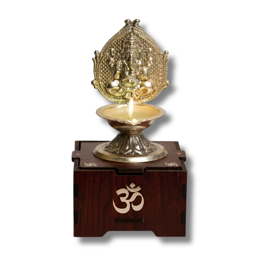 Solar Silver Ganpati Diya