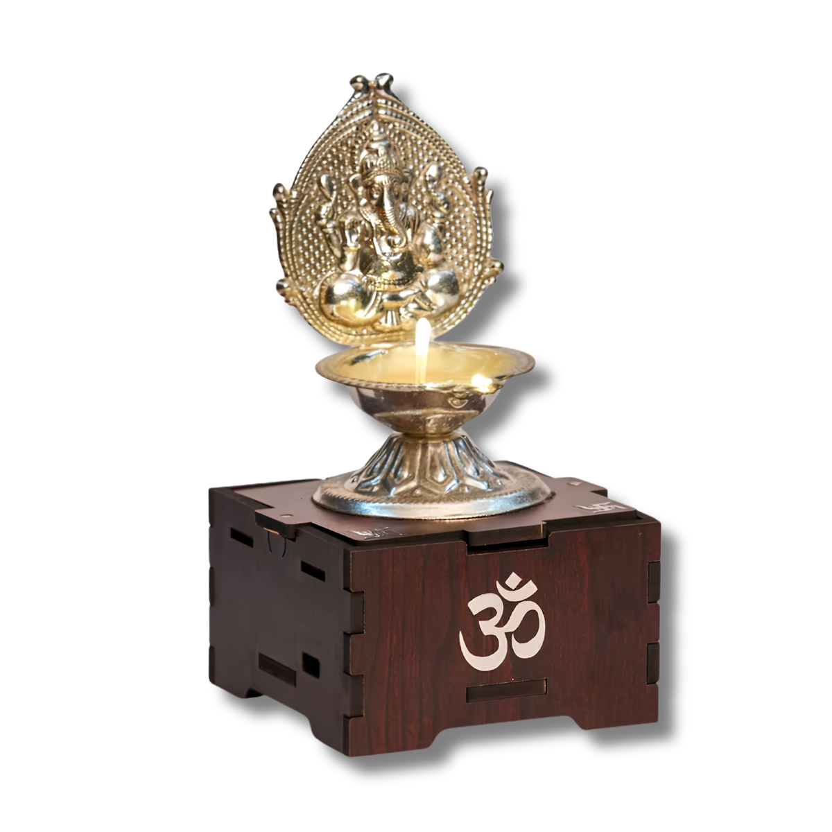 Solar Silver Ganpati Diya