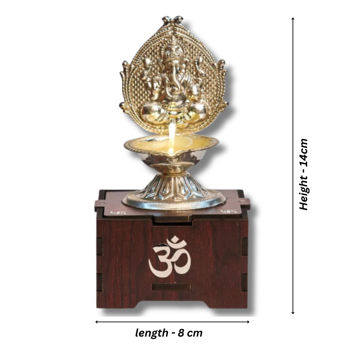 Solar Silver Ganpati Diya