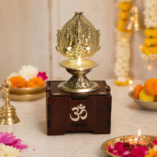 Solar Silver Ganpati Diya